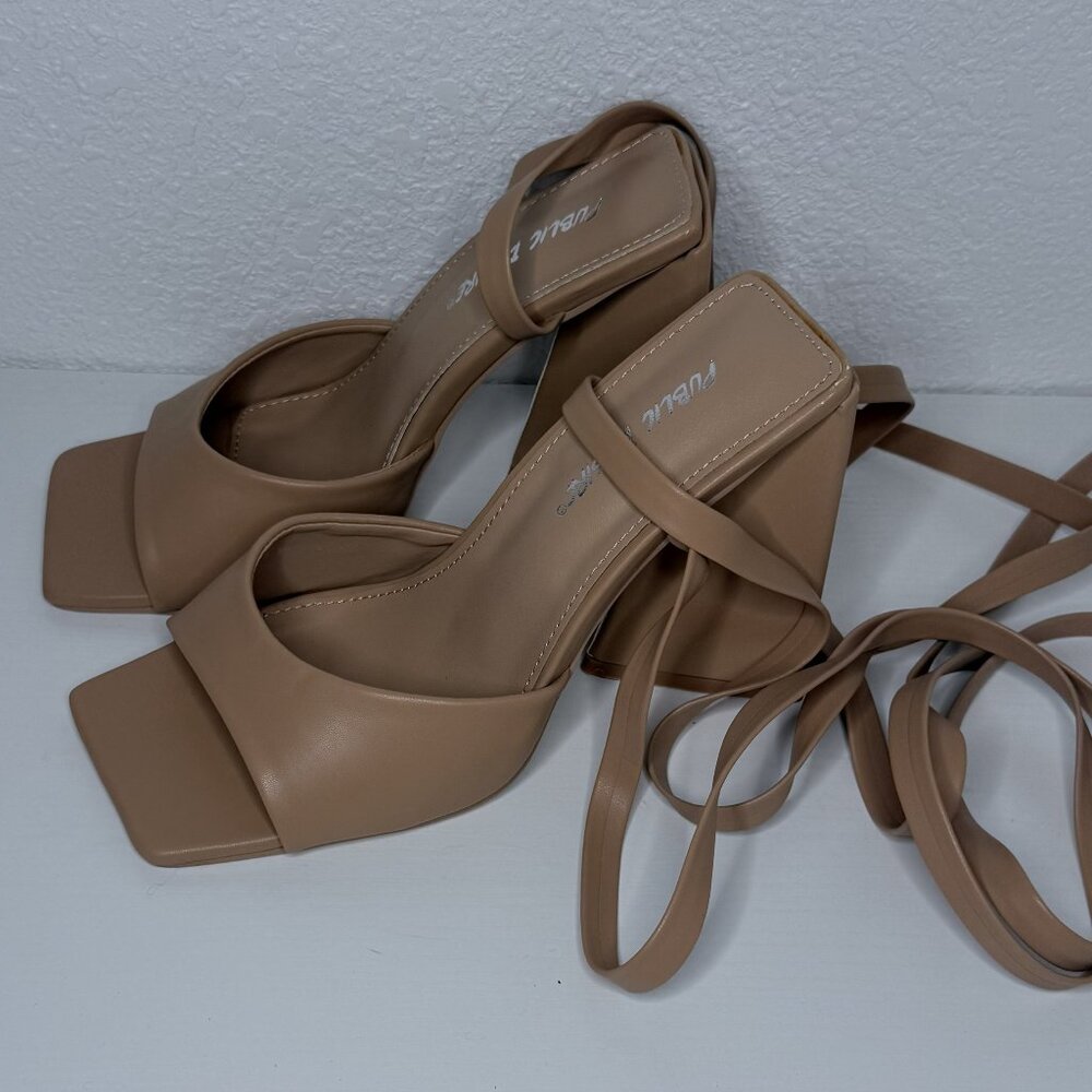 Asos Public Desire Mojito Tie Up Block Heel Sandals